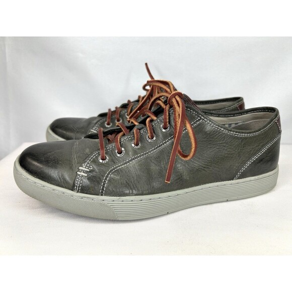 Sperry Shoes Men’s 10 Gray Leather Gold Cup Casual Boat Sneakers Low Top Lace Up - Picture 4 of 10
